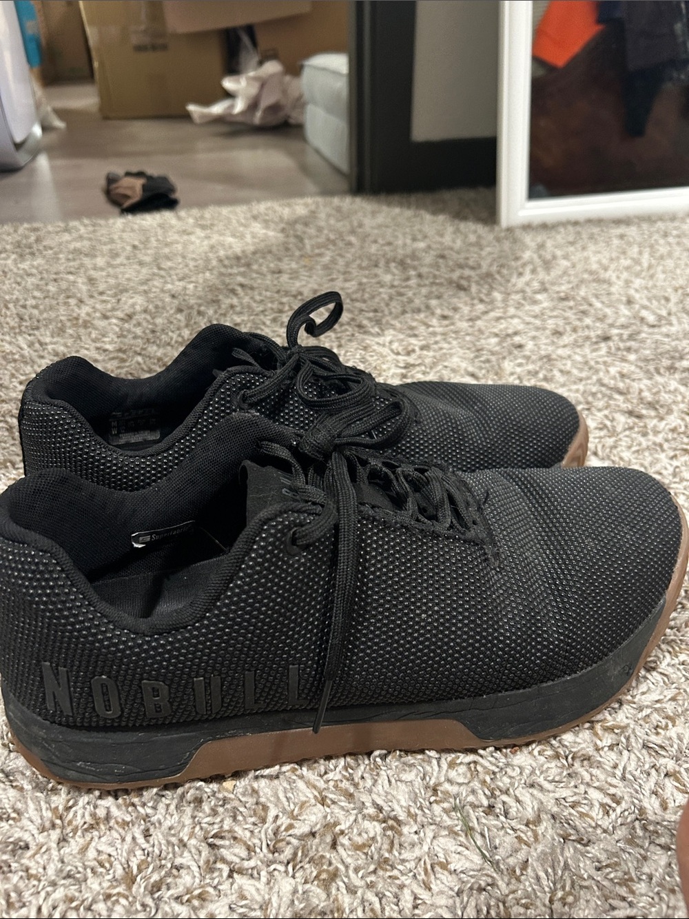 NOBULL Black Athletic Training Shoes with Brown/Gum Sole